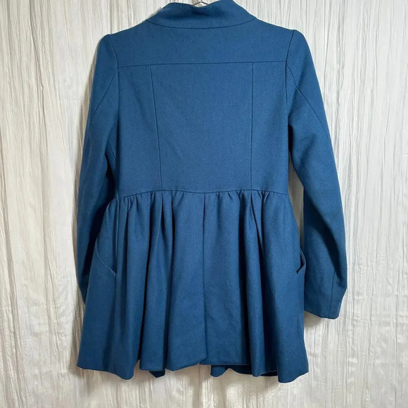 H&M Fit  and Flare Blue Wool Blend Peacoat 8‎ - Picture 6 of 7